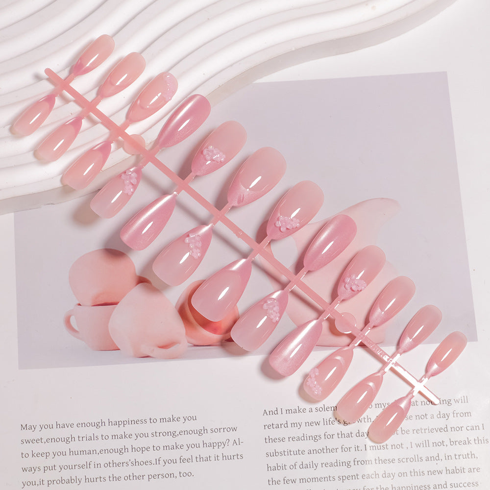 Floral Accent Almond-Shaped Press-On Nails Bowlift