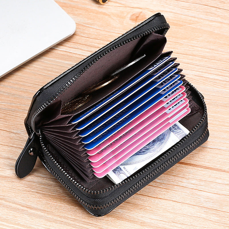 Multi-Functional Leather Zippered Wallet