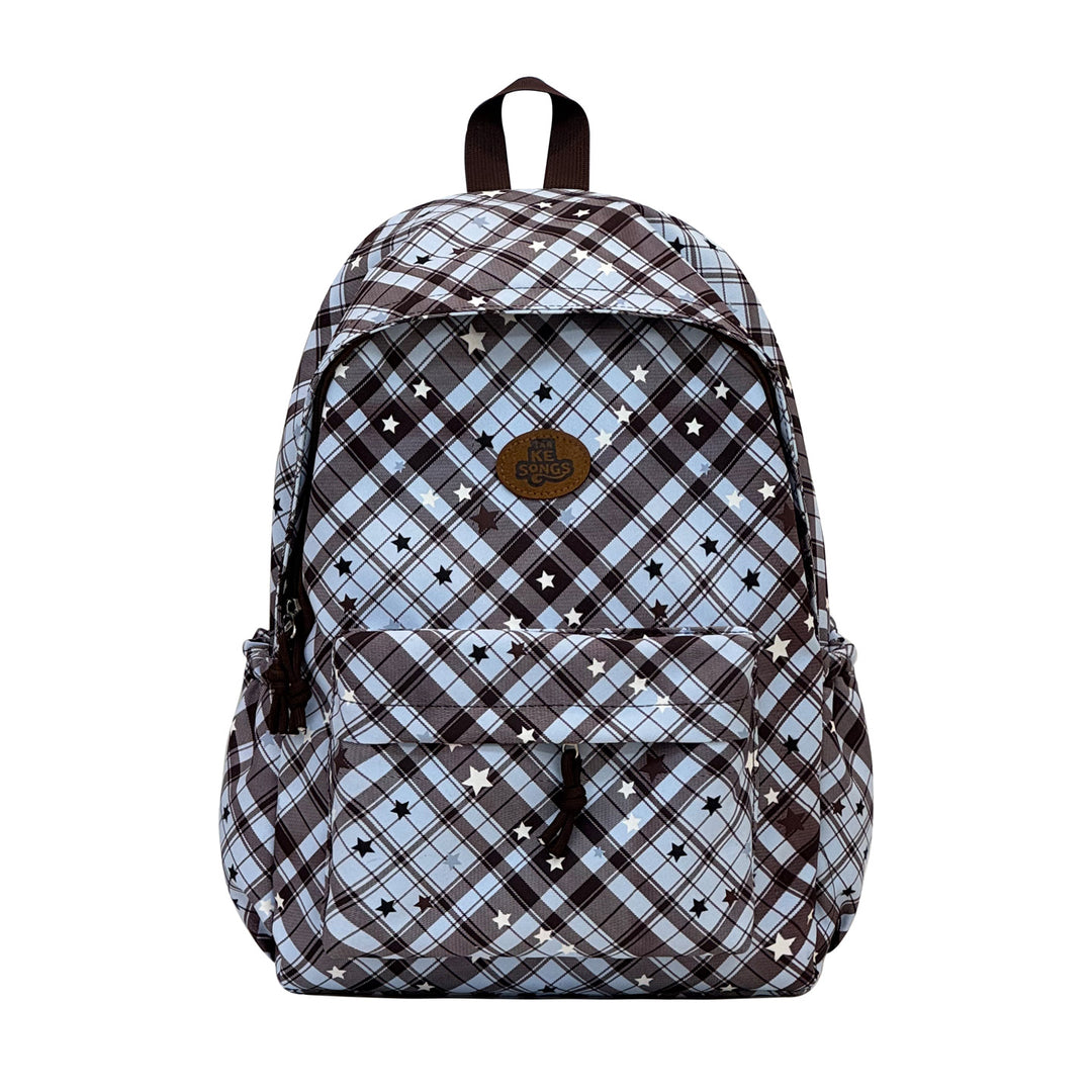 Plaid Patterned Backpack