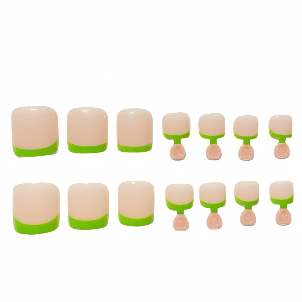 Nail art set with neon French tips and glossy finish Bowlift