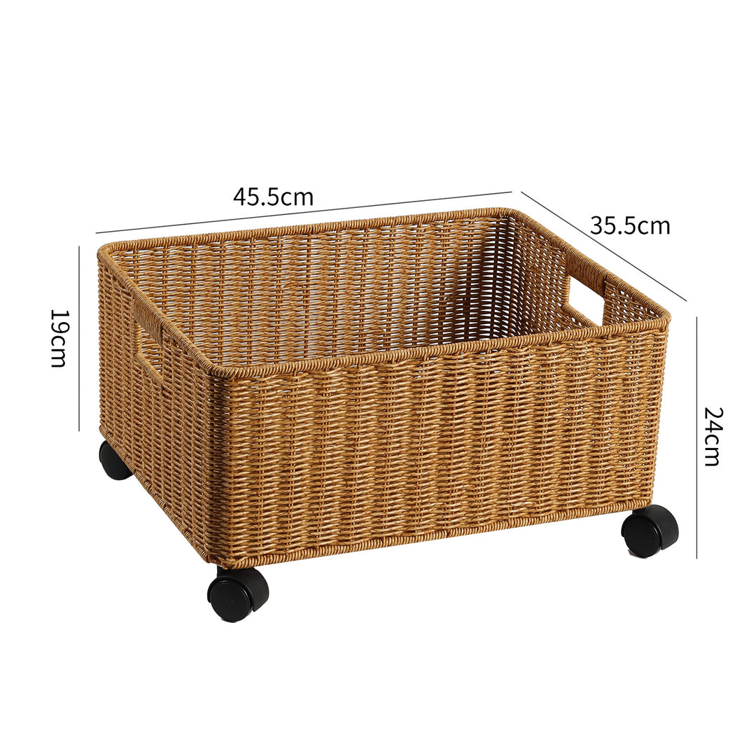 Rolling Woven Storage Basket Bowlift