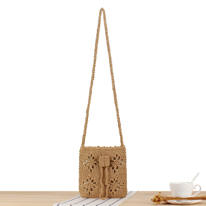 Handmade crochet shoulder bag with floral design Bowlift
