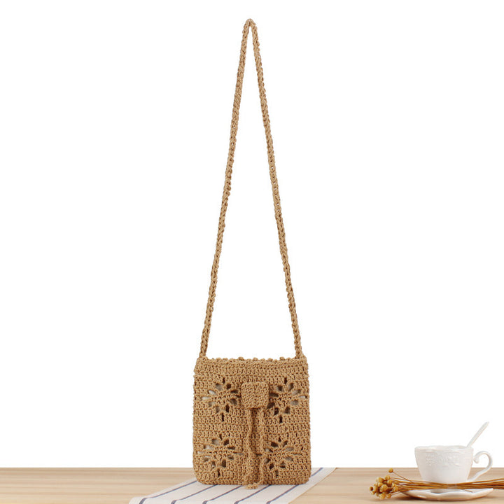 Handmade crochet shoulder bag with floral design Bowlift