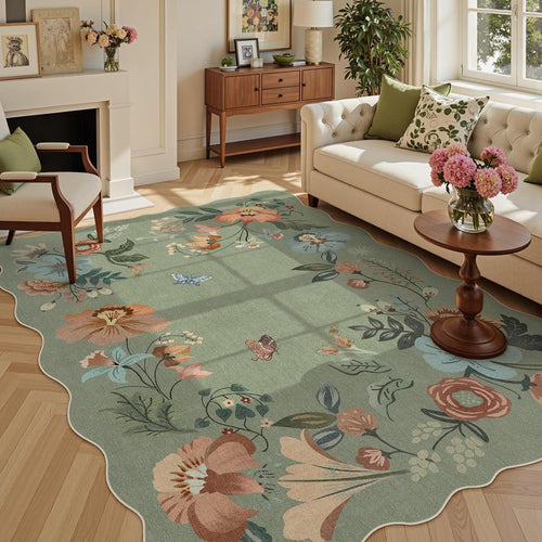 Floral Print Area Rug