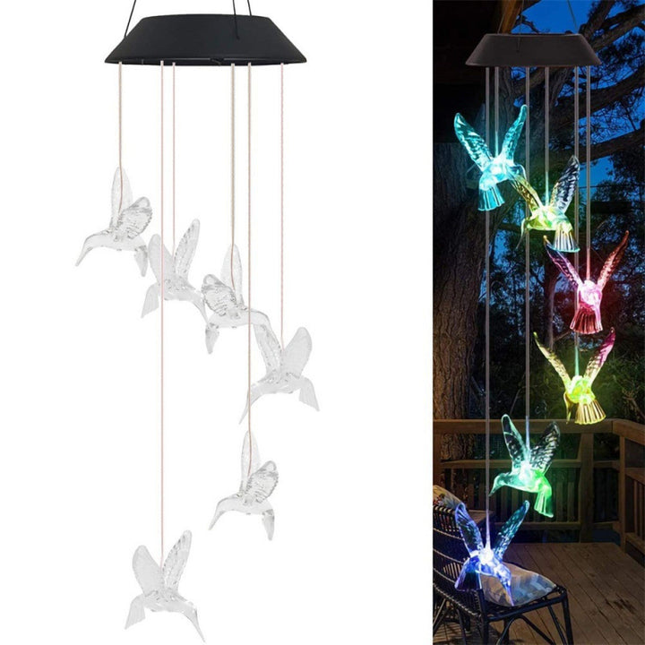 Decorative Flamingo Hanging Mobile Wind Chime Garden Ornament Bowlift