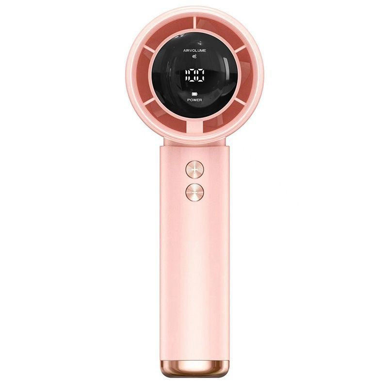 Ladies Portable Hand Fan with Digital LCD Display Bowlift