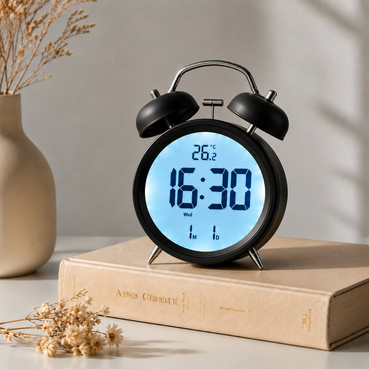 Digital Alarm Clock with Retro Design Bowlift