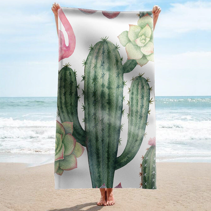 Beach towel with tropical flamingo pattern Bowlift
