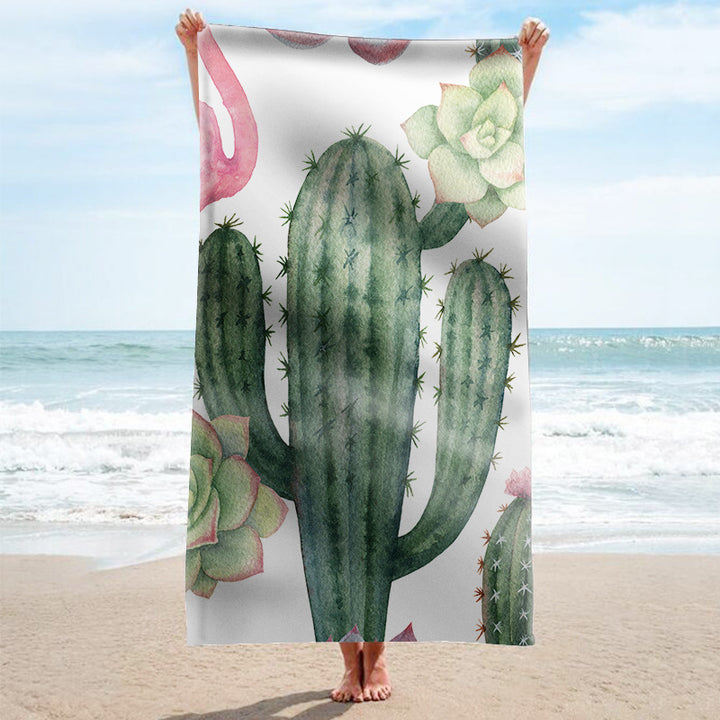 Beach towel with tropical flamingo pattern Bowlift