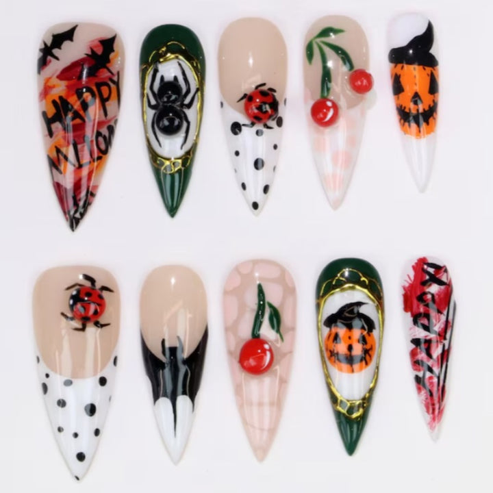 Halloween-Themed Press-On Nail Set Bowlift