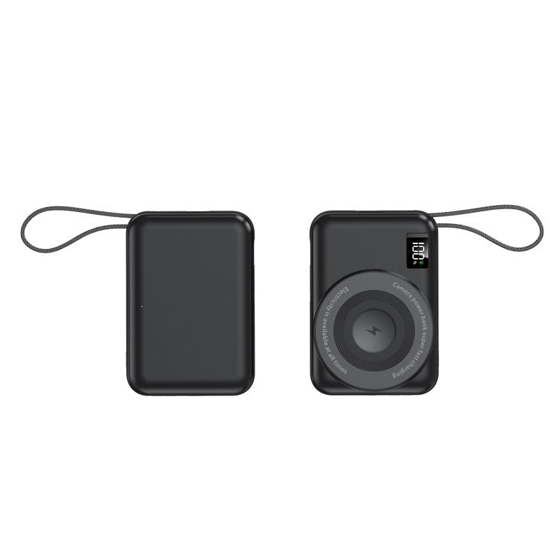 Portable power bank with integrated Qi charging function and digital display Bowlift