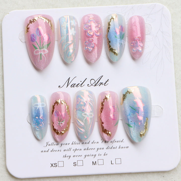 Seasonal Floral Press-On Nail Art Set Bowlift