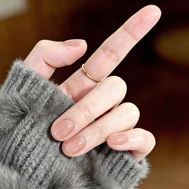Glossy Natural Press-On Nail Set