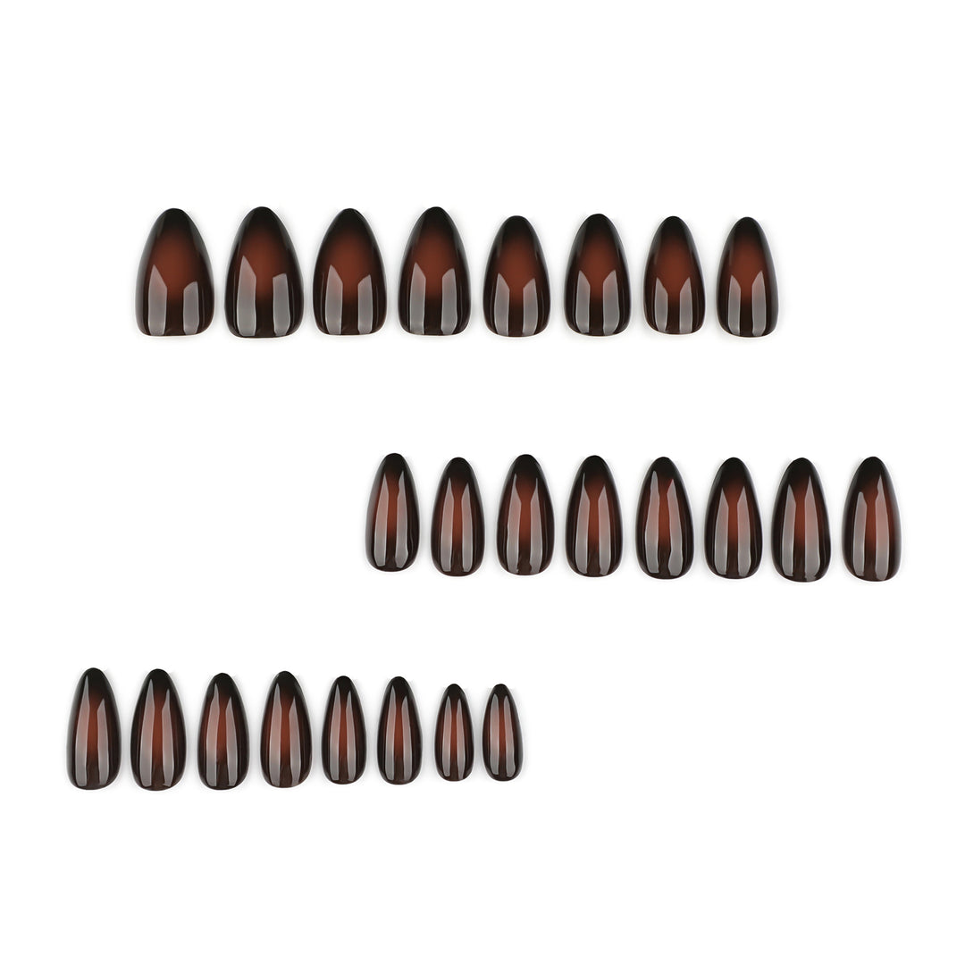 Artistic Stiletto Nails with Glossy Finish Bowlift