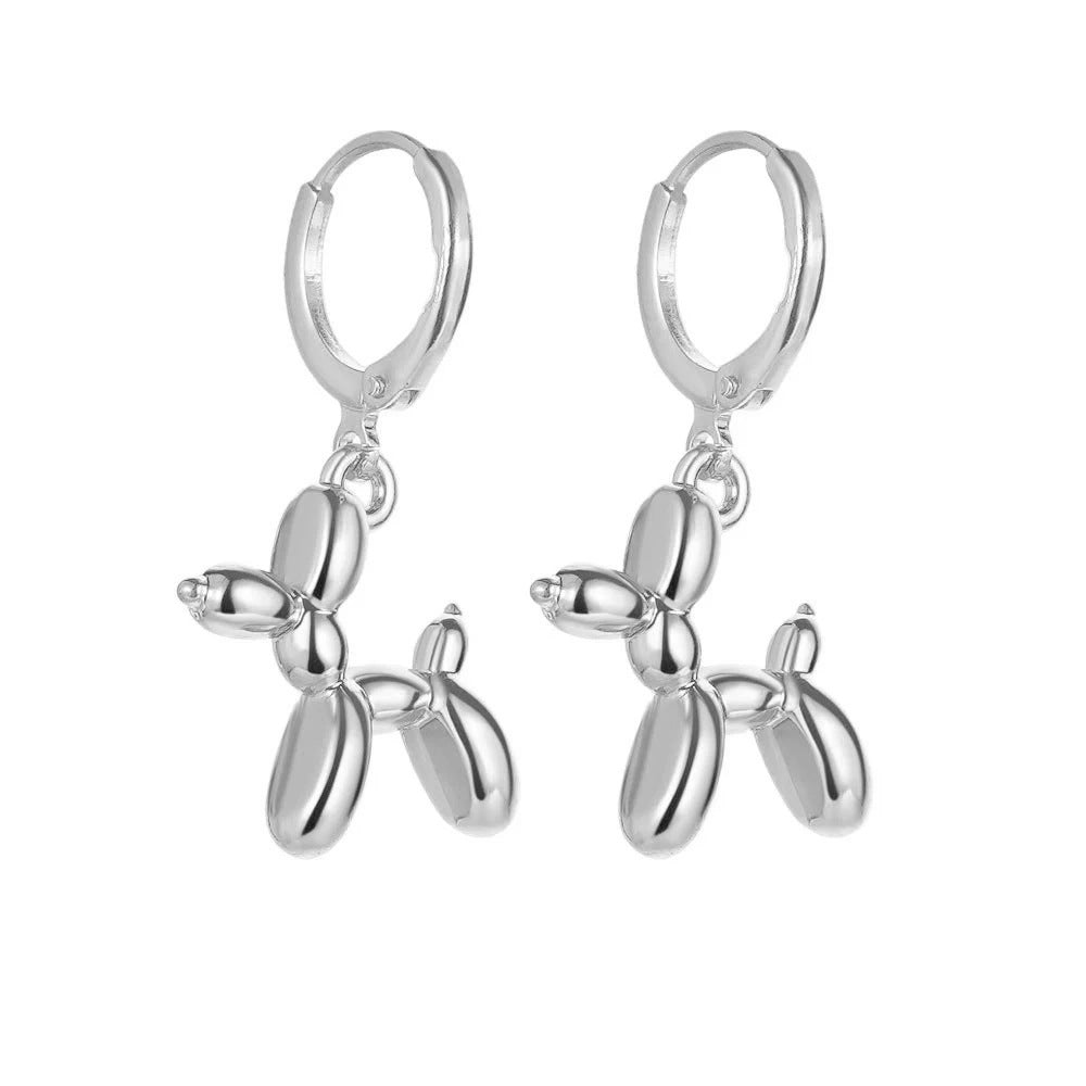 Playful Dog Pet Earrings Made of High-Quality Metal Bowlift