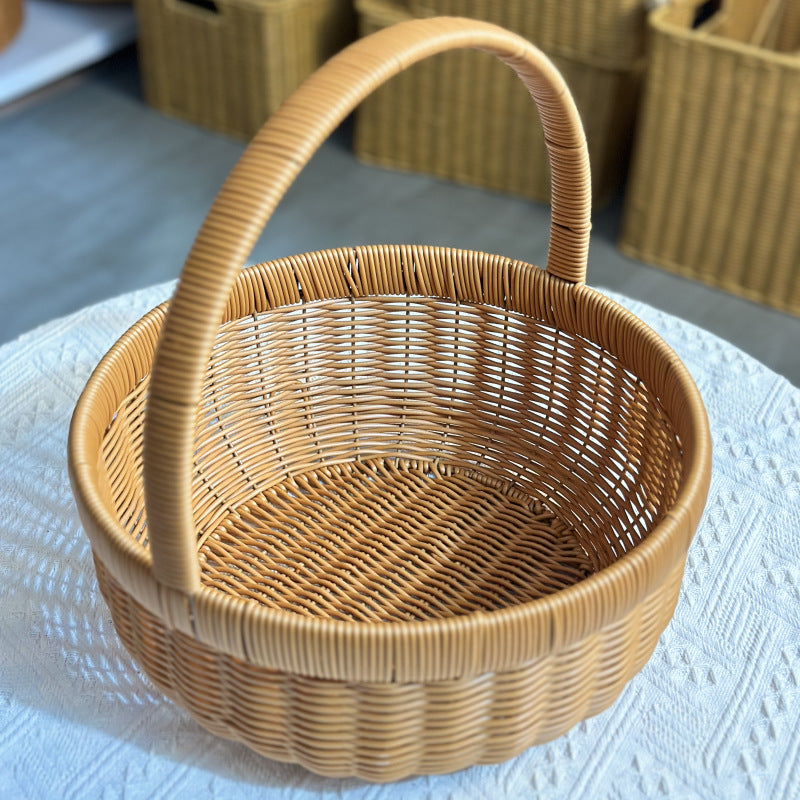 Decorative Round Woven Serving Tray Bowlift