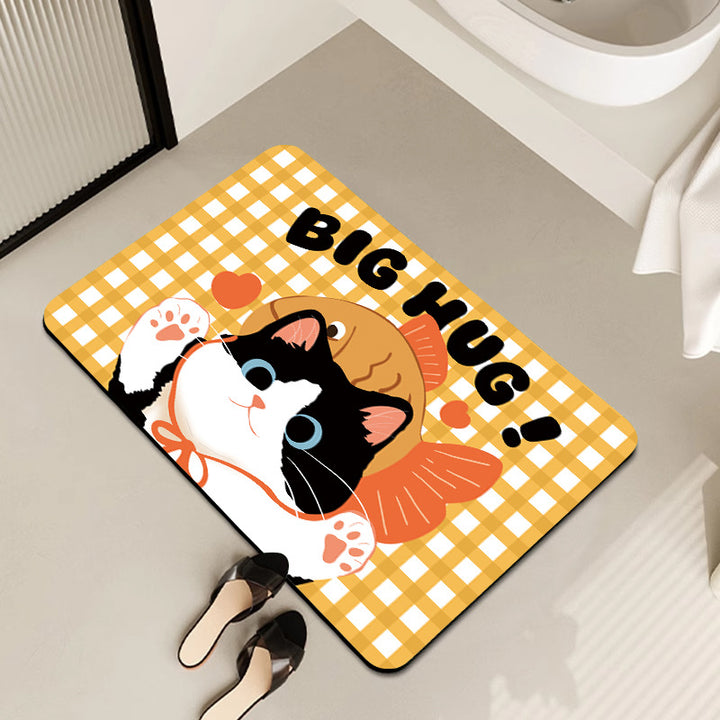 Cute Cartoon Bear-Themed Bath Mat Bowlift
