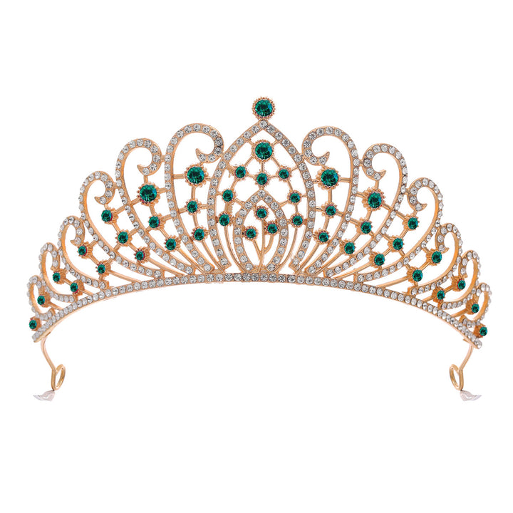 Ladies Elegant Rhinestone Tiara with Floral Details Bowlift