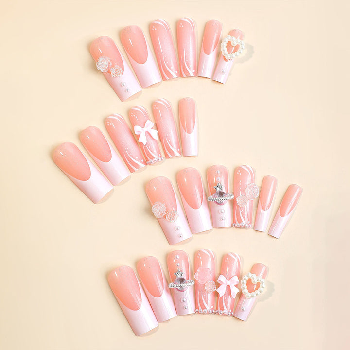 Elegant Full-Cover Press-On Nail Set Bowlift