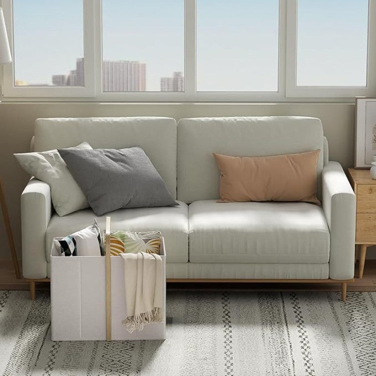 Modern laundry basket with wooden handle Bowlift