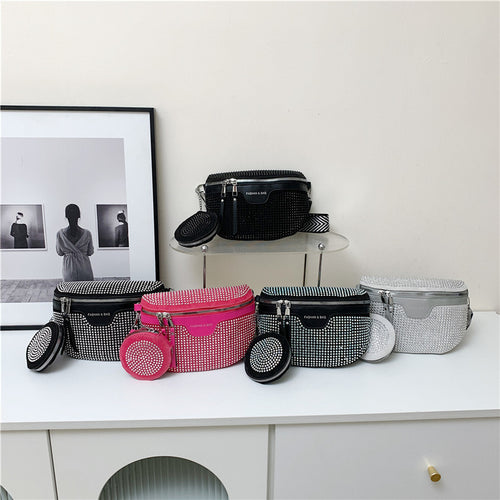Stylish Rhinestone Embellished Mini Crossbody Bag Bowlift