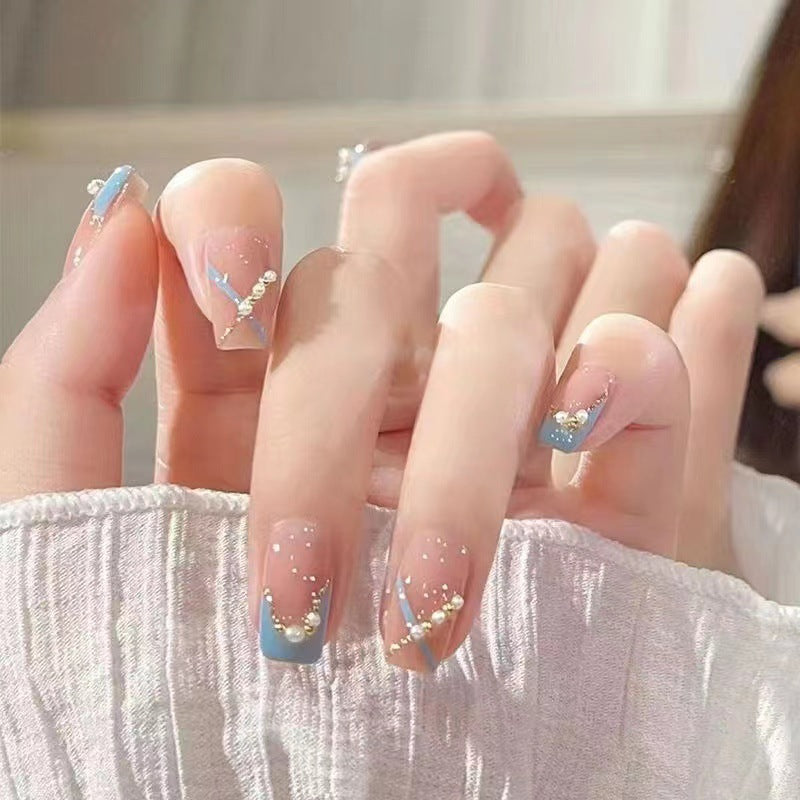Sparkling Rhinestone Press-On Nail Set Bowlift