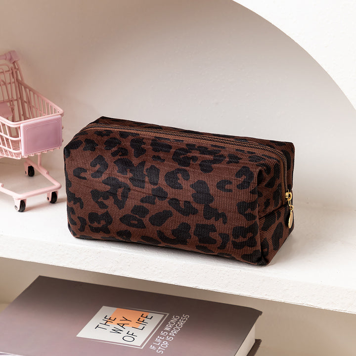 Textured Leopard Print Pencil Case Bowlift
