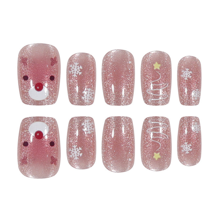 Glittery Holiday-Themed Press-On Nails Bowlift