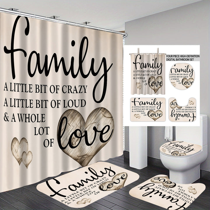 Family Themed Bathroom Decor Set Bowlift