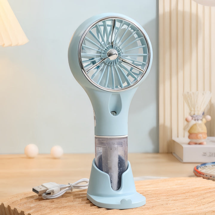 Ladies portable spray fan with USB charging function and ergonomic design Bowlift