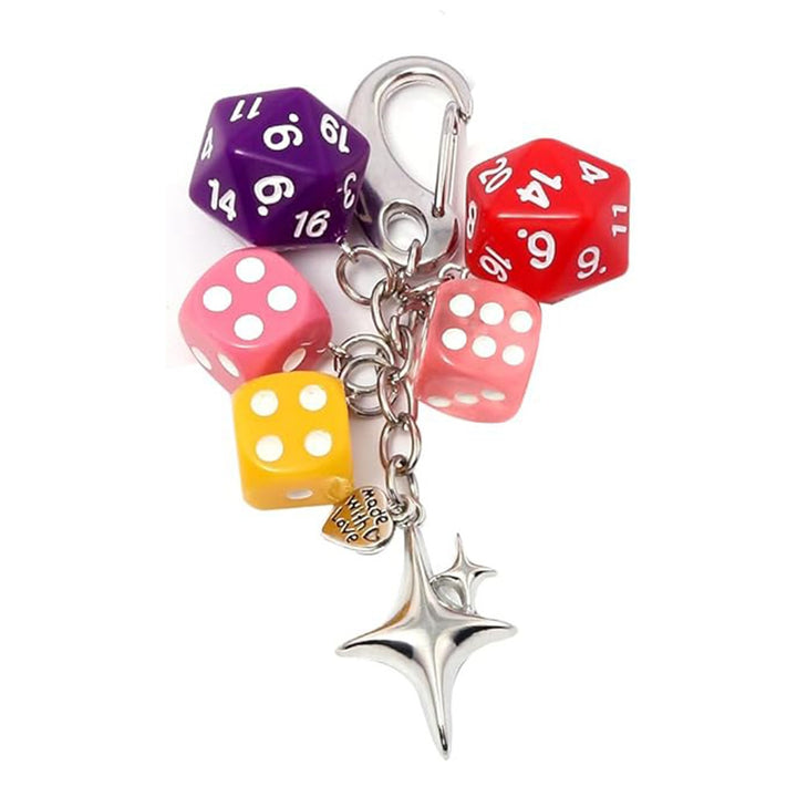 Keychain with Colorful Dice Bowlift