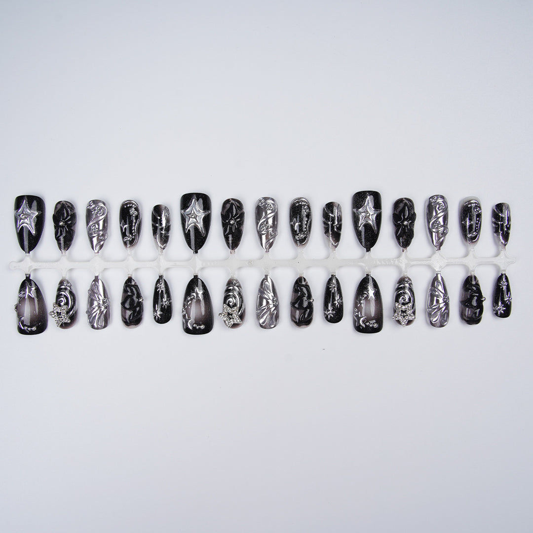 Artistic Black Nail Tips Set Bowlift