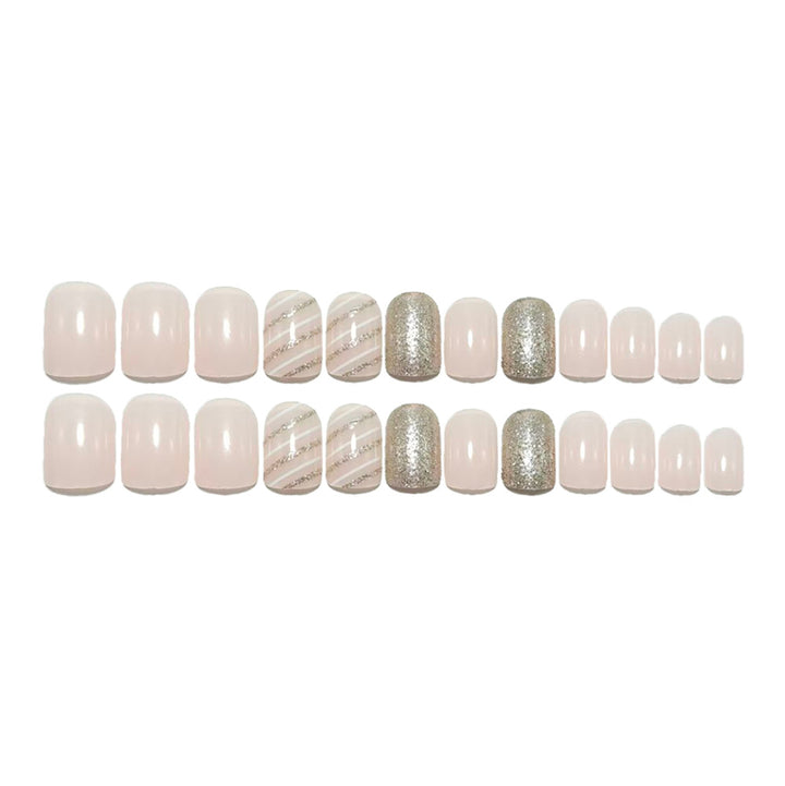 Glamorous artificial nails with glitter and ombre Bowlift