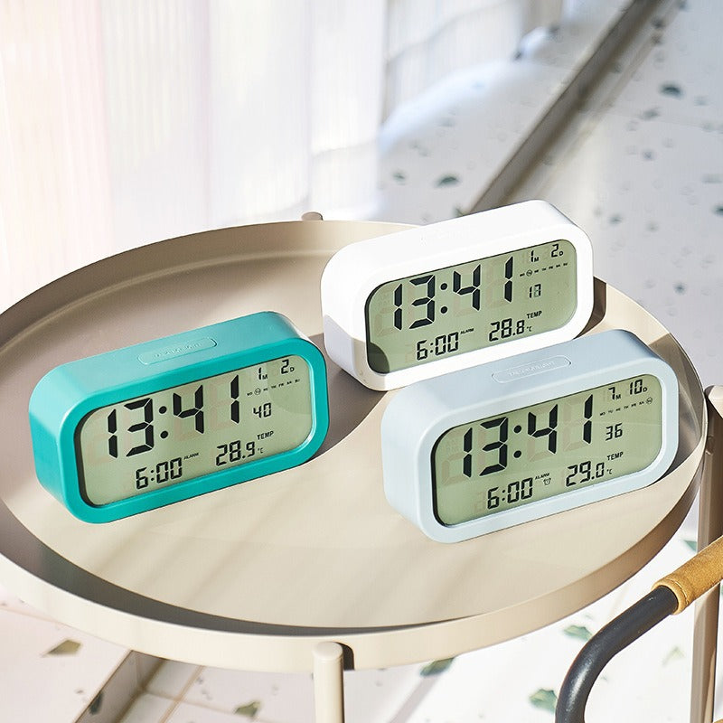 Digital Multifunctional Alarm Clock with Temperature and Day Display Bowlift
