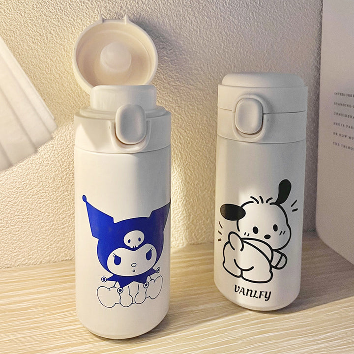 Women's Insulated Drinking Bottle with Secure Screw Cap and Elegant Flower Design Bowlift