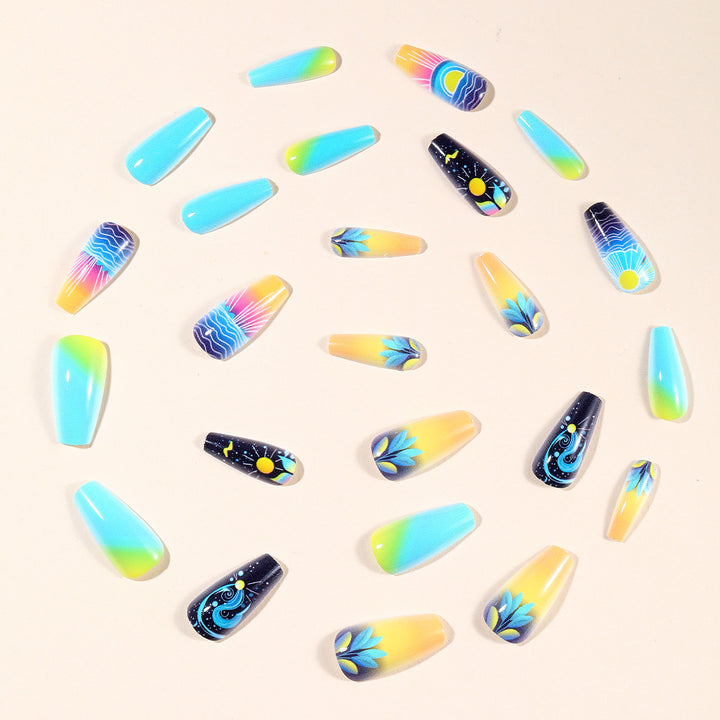 Cosmic Ocean Nail Art Design Bowlift