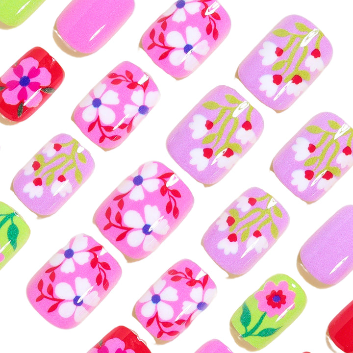 Colorful Floral Nail Art Tips Bowlift