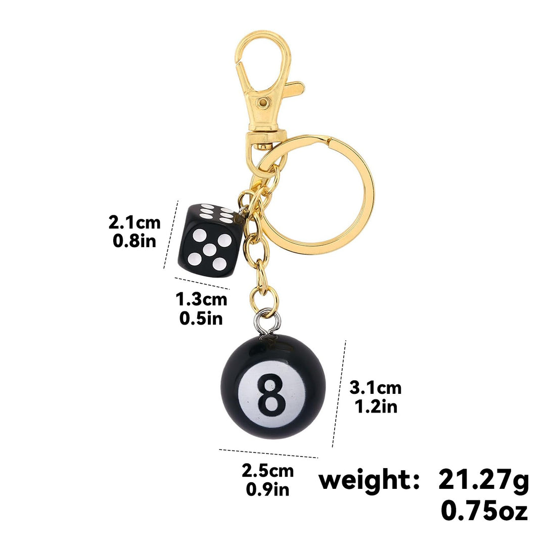 Keychain with Colorful Dice Bowlift