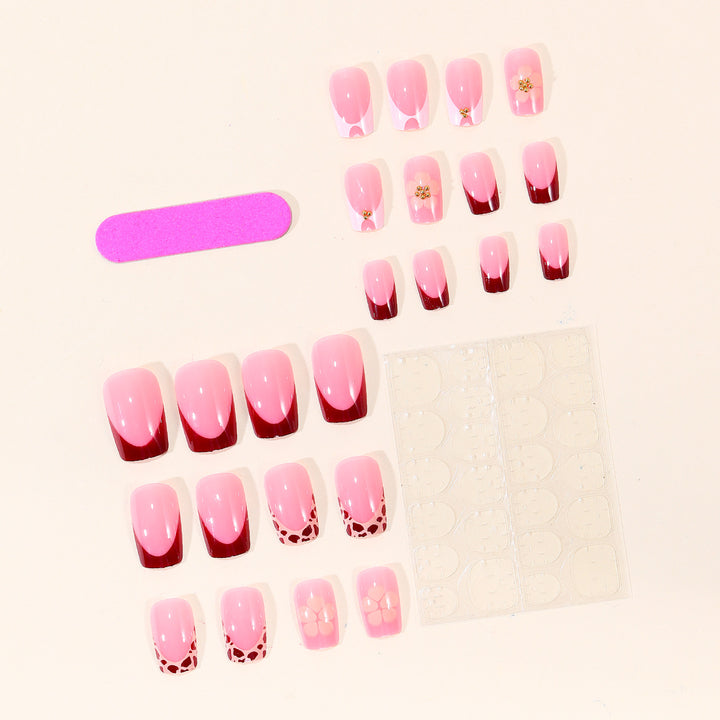 Elegant Floral Printed Nail Art Extensions Bowlift