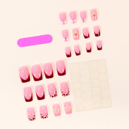 Elegant Floral Printed Nail Art Extensions Bowlift