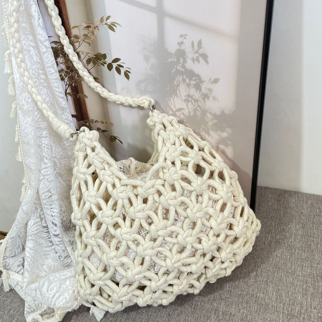 Hand-knotted Woven Shoulder Bag Bowlift