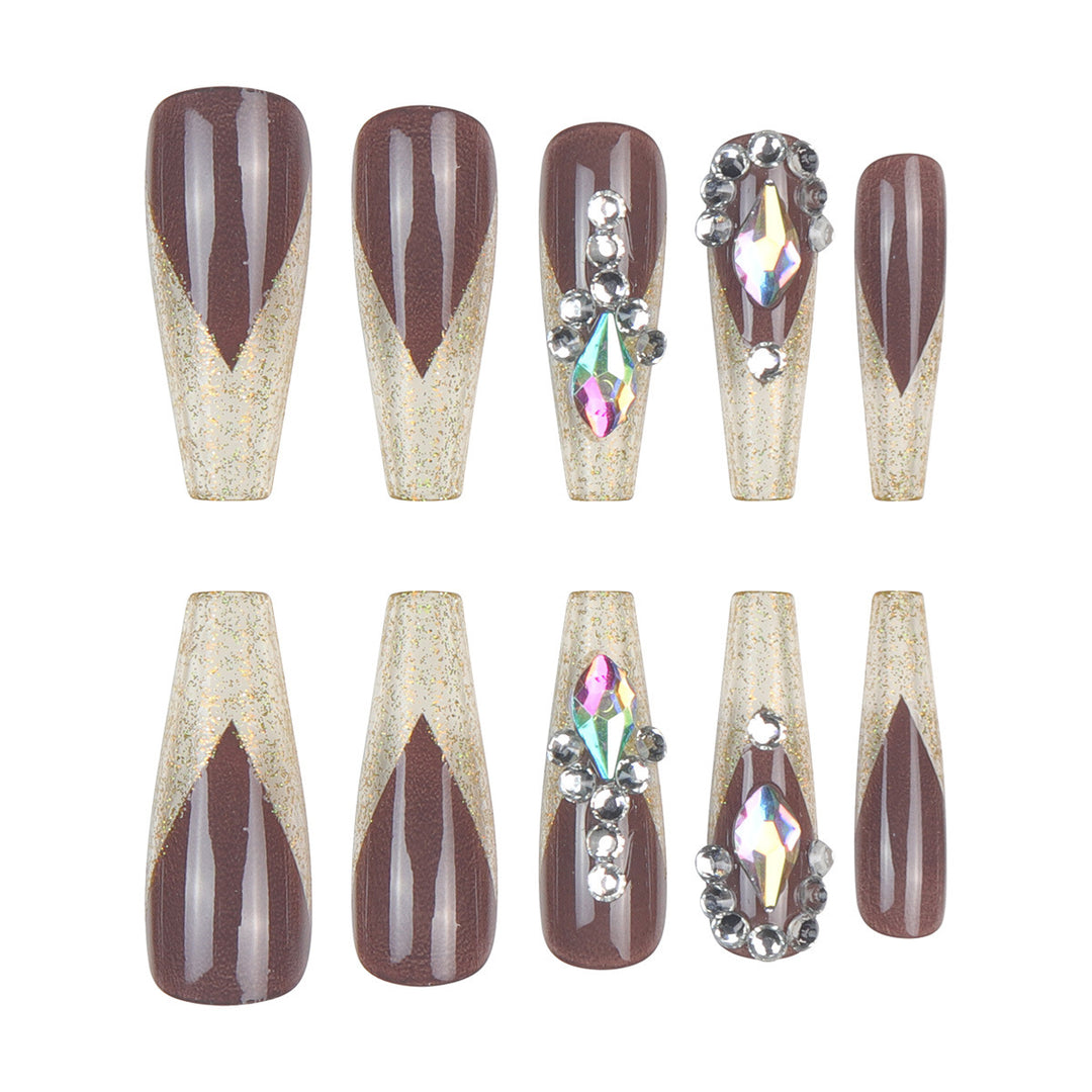 Stylish Decorative Long Press-On Nails Bowlift