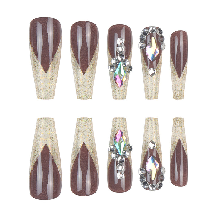 Stylish Decorative Long Press-On Nails Bowlift