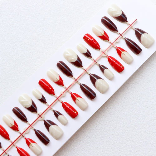 Decorative Press-On Nail Art Set with Unique Patterns Bowlift