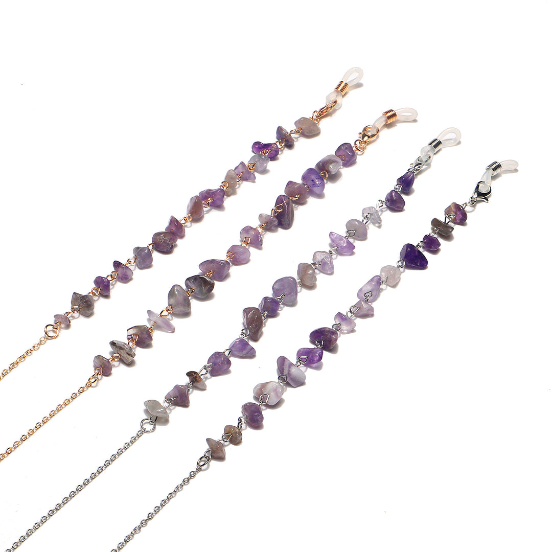 Natural Amethyst Crystal Eyewear Chain Bowlift