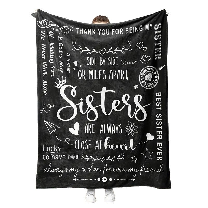 Inspirational Sister-Themed Fleece Blanket