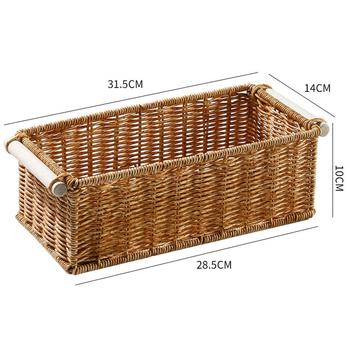Unisex Rectangular Basket made of woven natural material Bowlift