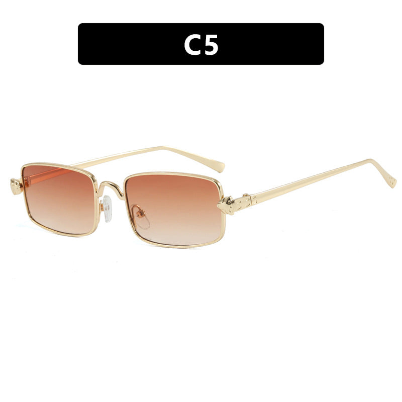 Ladies elegant square sunglasses with luxurious metal frame and UV protection Bowlift