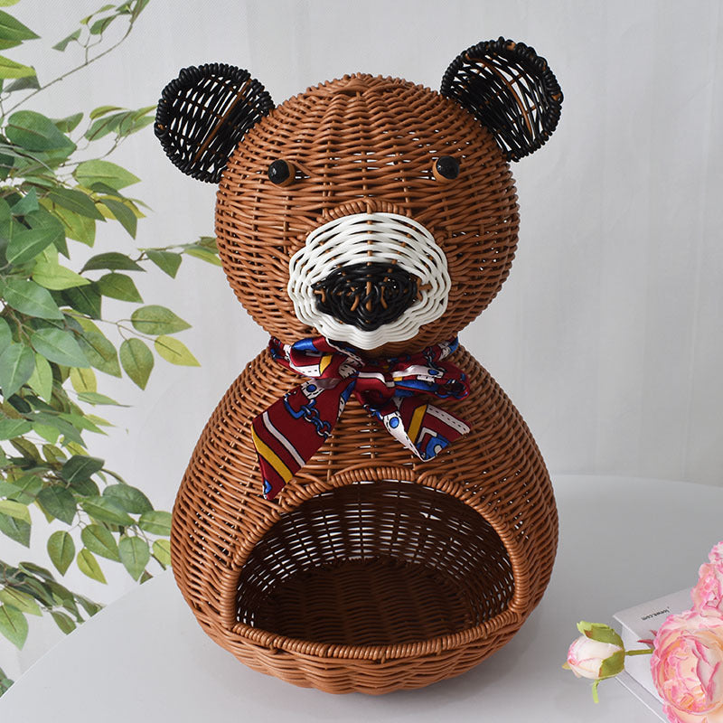 Cute Bear-Shaped Decorative Storage Basket Bowlift
