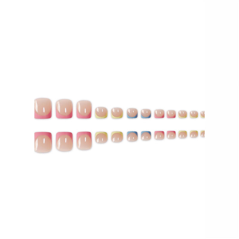Colorful French Tip Pedicure Bowlift